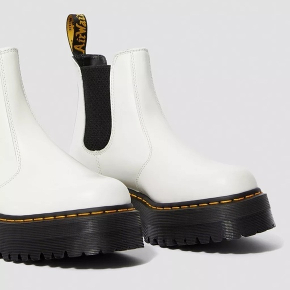 Dr Martens 2976 Platform Leather Chelsea Boot White - 7 - Picture 5 of 13